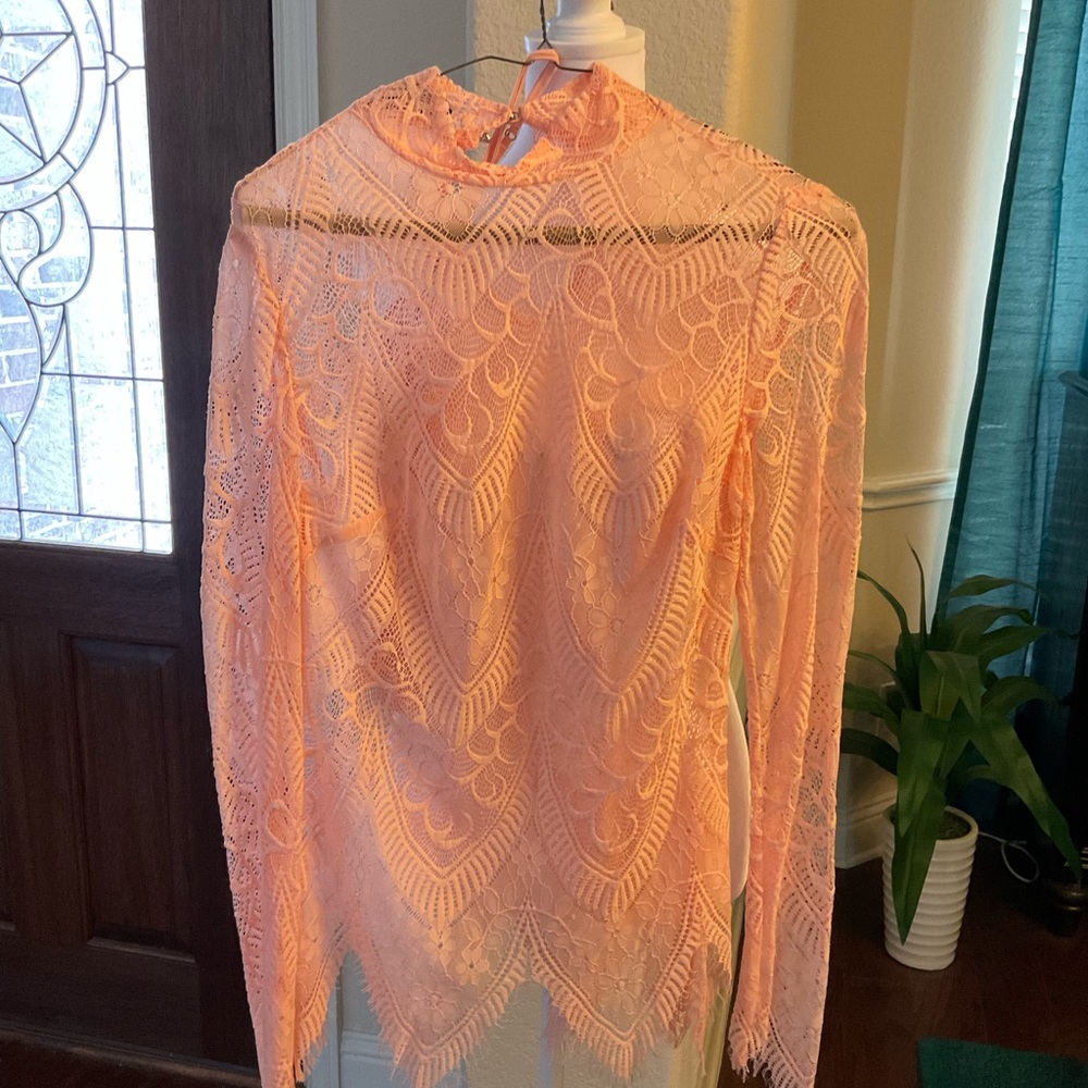 Bebe Lace Peach Top with Camisole.